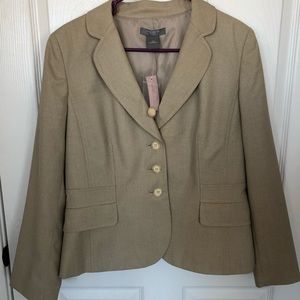 Ann Taylor Petites Tan Blazer Size 12